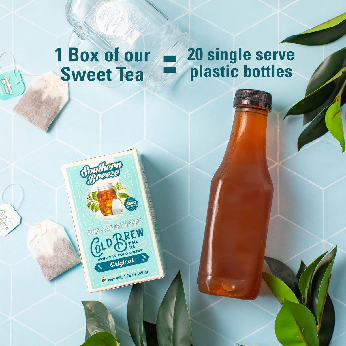 Southern Breeze Cold Brew Sweet Tea Original – Zero Sugar, Zero Carbs, 80 Bags (Pack of 4)