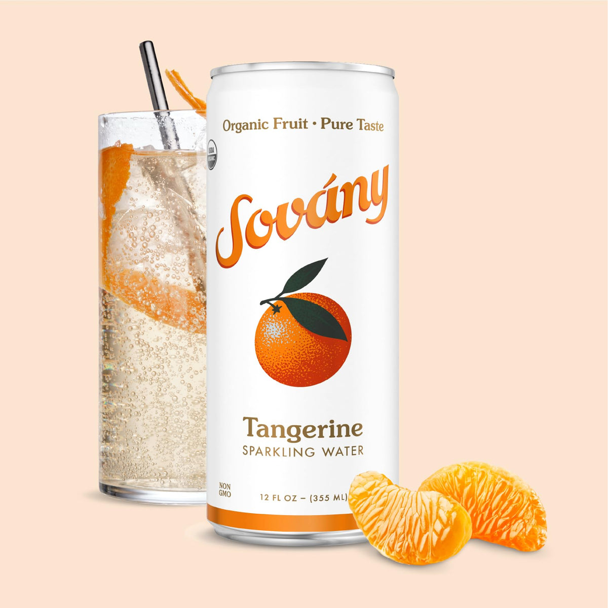 Sovány Flavored Sparkling Water Variety Pack – Organic, Low Calorie, No Added Sugar, 12 oz Cans