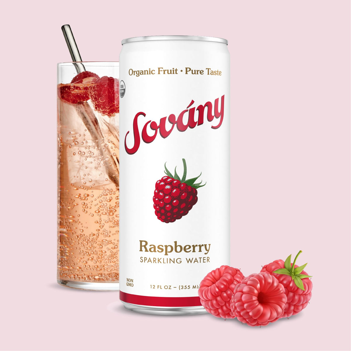 Sovány Flavored Sparkling Water Variety Pack – Organic, Low Calorie, No Added Sugar, 12 oz Cans