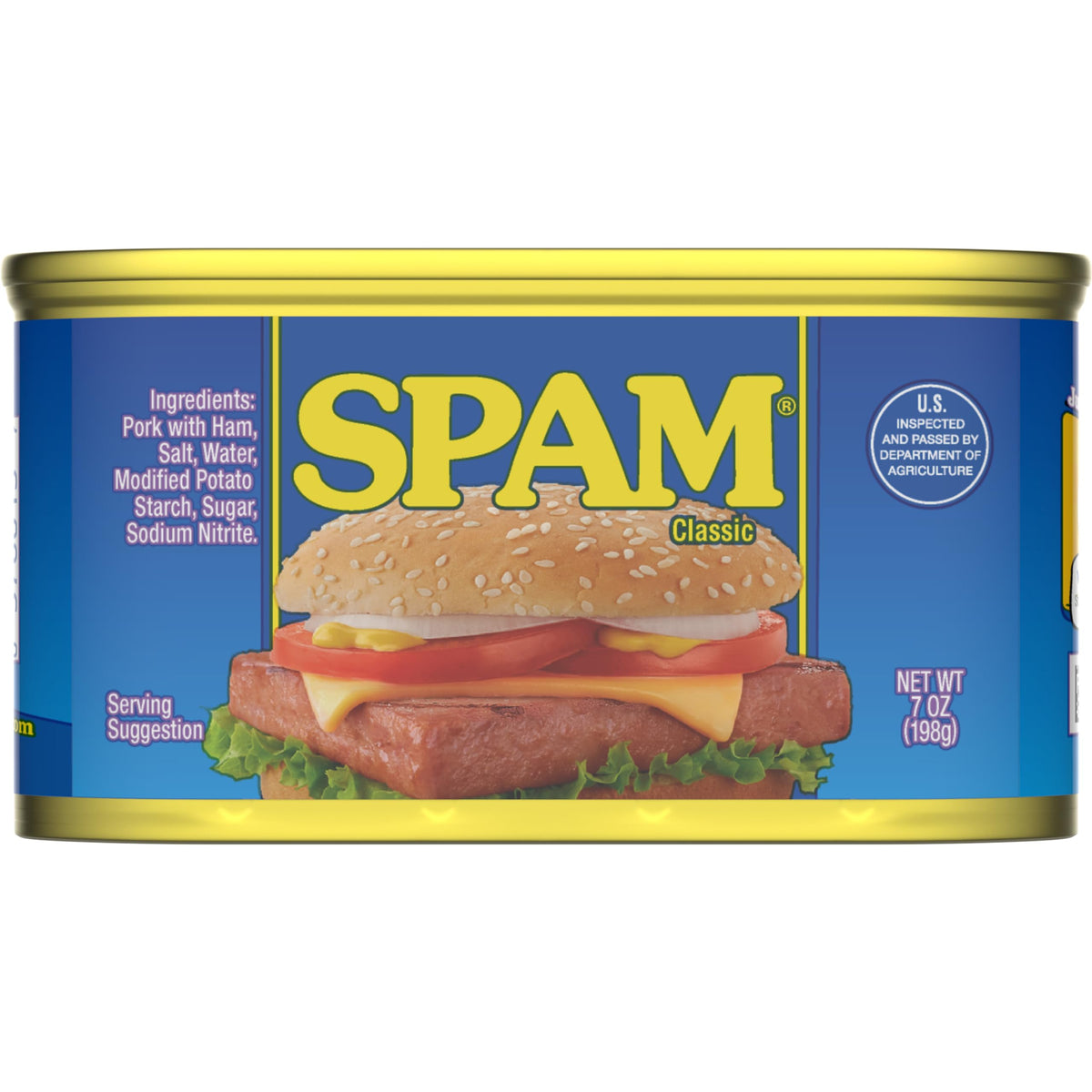 SPAM Classic 7 oz Cans (Pack of 12) – Fully Cooked Pork with Ham, Gluten-Free & Shelf-Stable