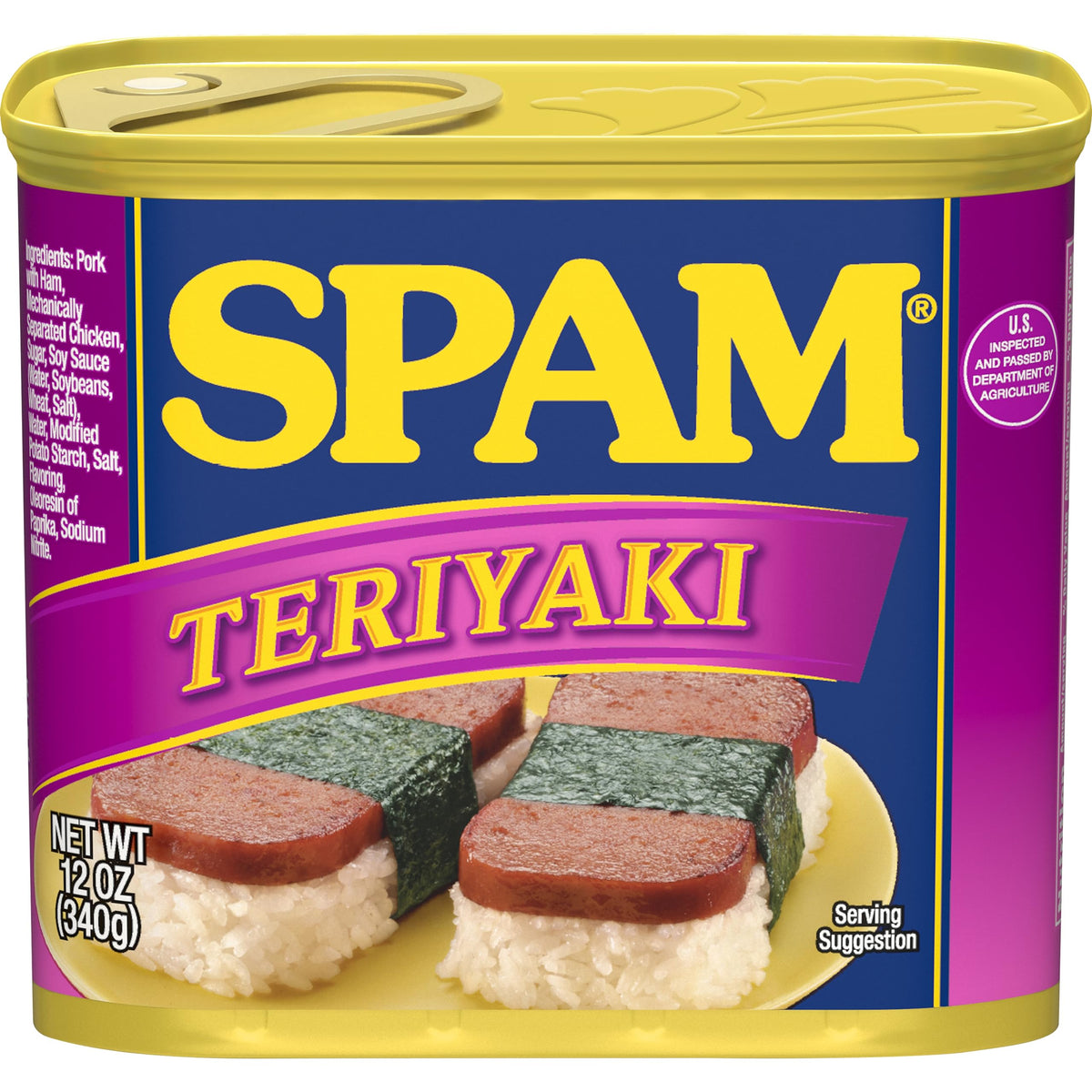SPAM Teriyaki: 12 oz Cans (Pack of 12) | Fully Cooked, Shelf-Stable Luncheon Meat