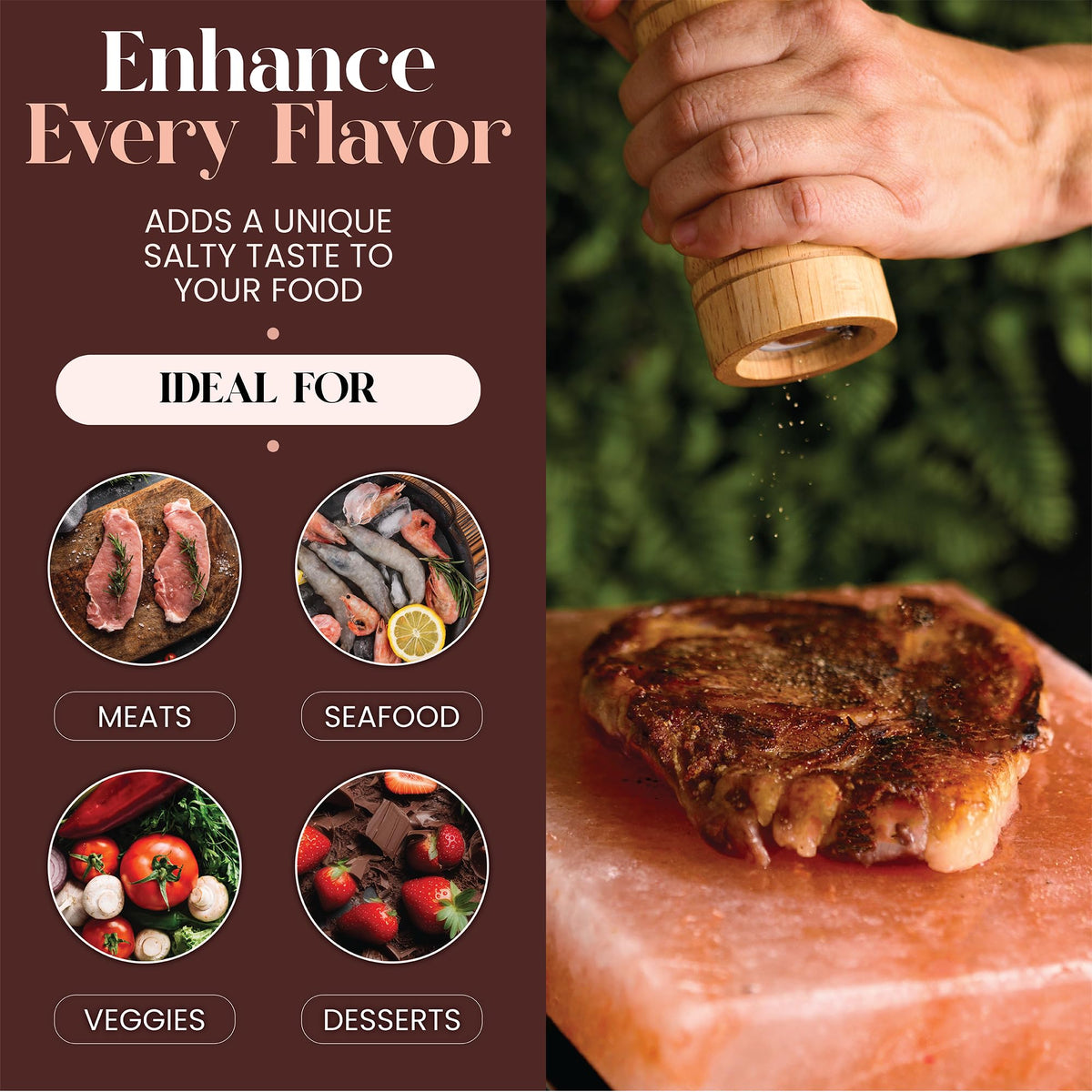 Spantik Himalayan Salt Block Set with Steel Tray – 12x8x1.5 in for Grilling, Cooking & Serving