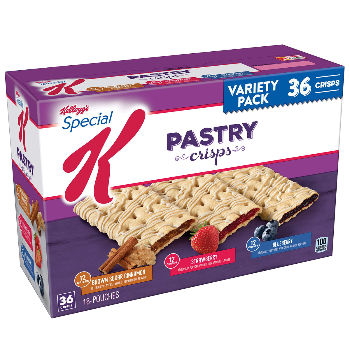 Kellogg's Special K Pastry Crisps Variety Pack – 36 Crisps, 100 Cal Each