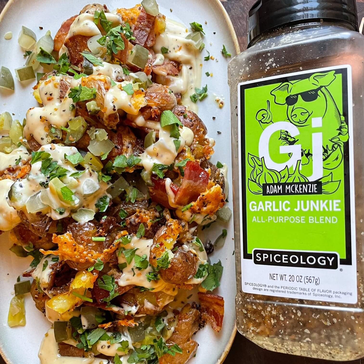 Spiceology Garlic Junkie with Adam McKenzie – All-Purpose Seasoning & BBQ Rub (20 oz)
