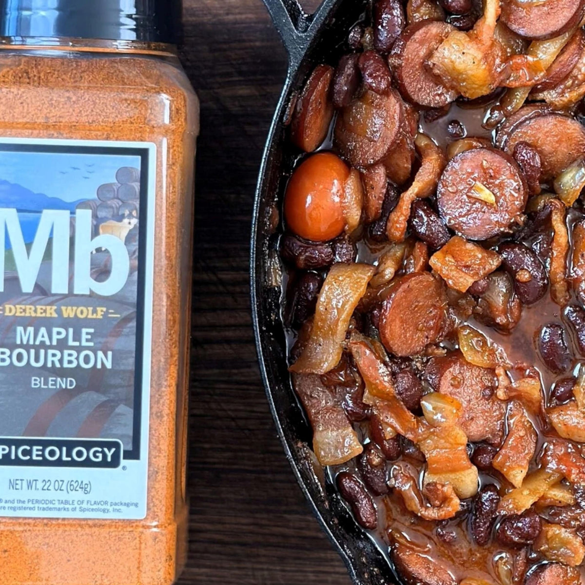 Spiceology Maple Bourbon Seasoning – Sweet & Smoky BBQ Rub (22 oz) | Ribs, Pork Shoulder, Beef, Bacon, Wings