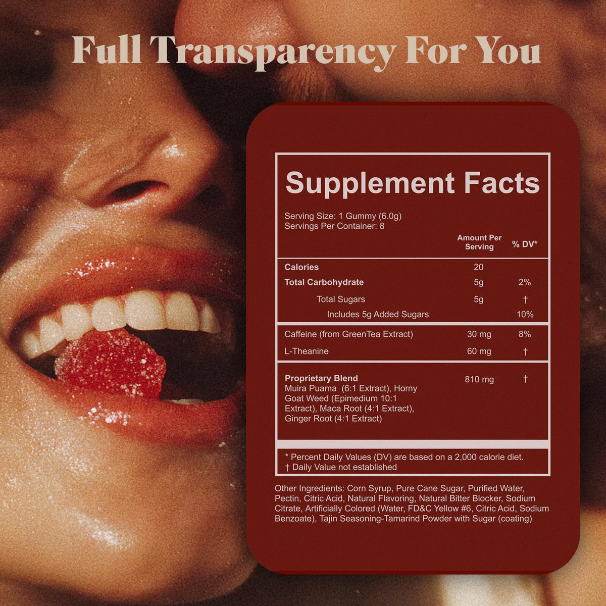 Spicy Cubes Hot Peach Gummies – Peach + Chili Sugar, Maca Root & Muira Puama for Energy & Vitality