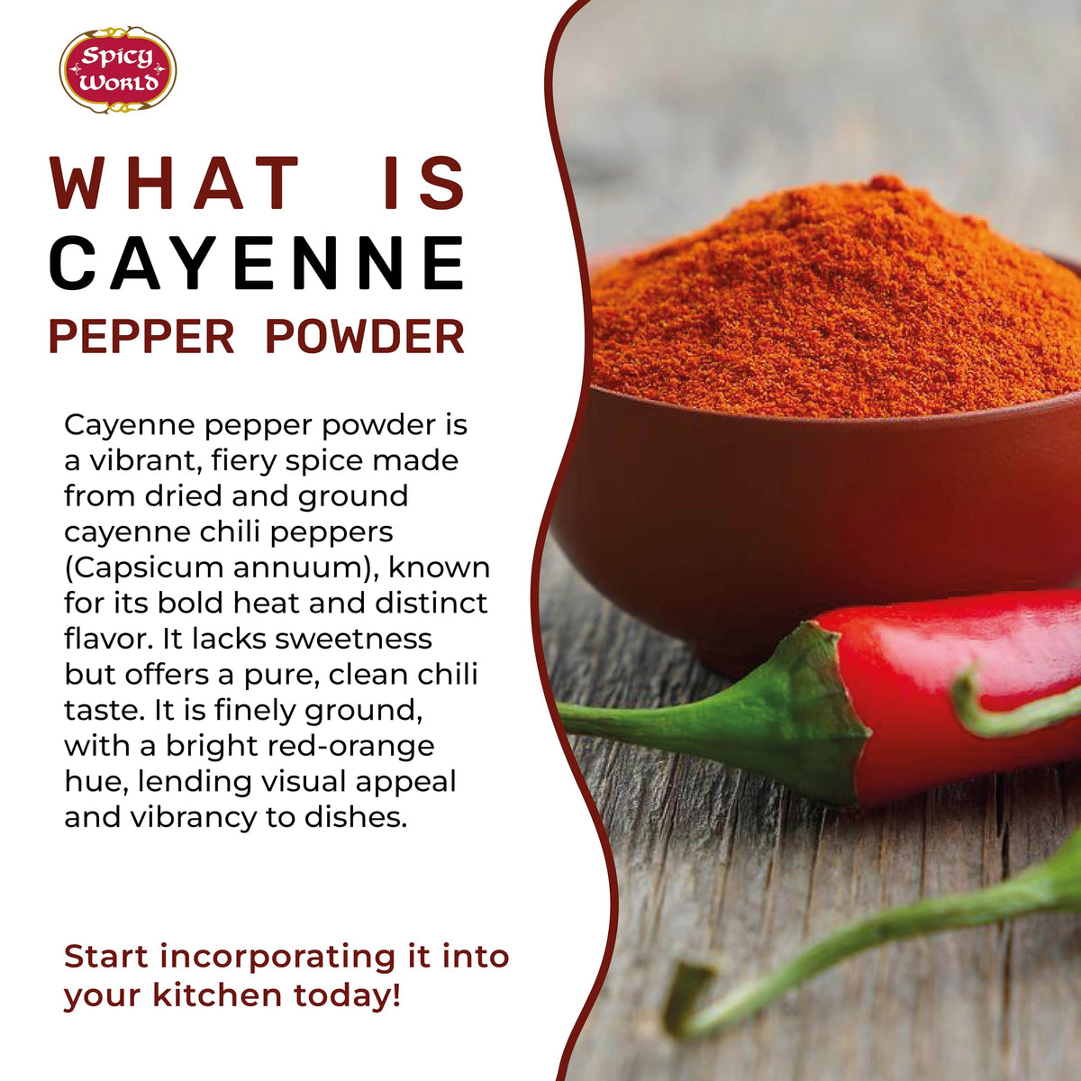 Spicy World Hot Cayenne Pepper Powder – 5 lb Bulk Jar, 50,000 SHU, Gluten Free