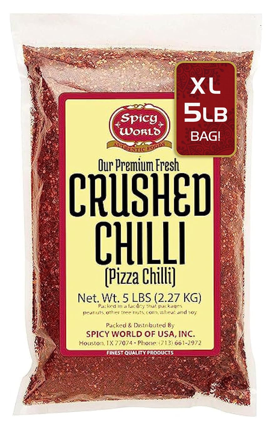 Spicy World Crushed Red Pepper Flakes – 5 lb Bulk Value Pack | Chili Pepper Flakes for Pizza & Pasta