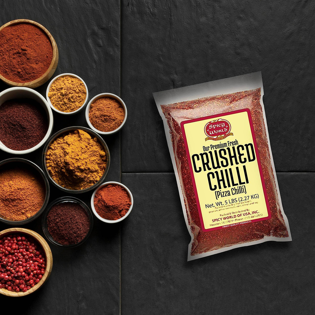 Spicy World Crushed Red Pepper Flakes – 5 lb Bulk Value Pack | Chili Pepper Flakes for Pizza & Pasta
