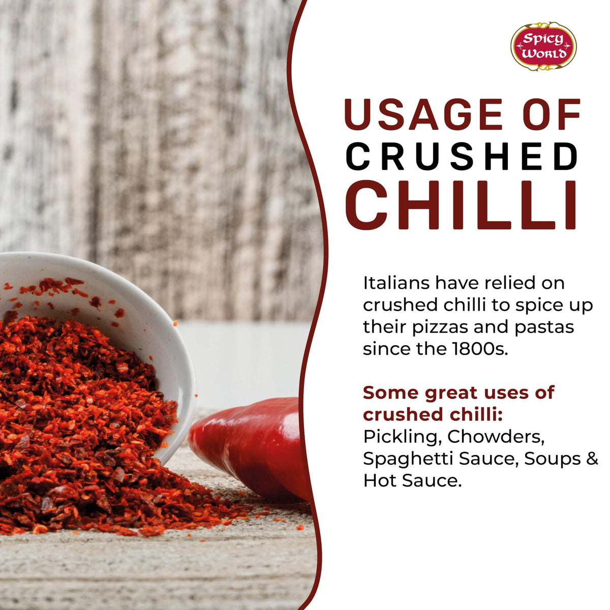 Spicy World Crushed Red Pepper Flakes - 4 lb Bulk Jar, All Natural Heat for Pasta, Pizza & More