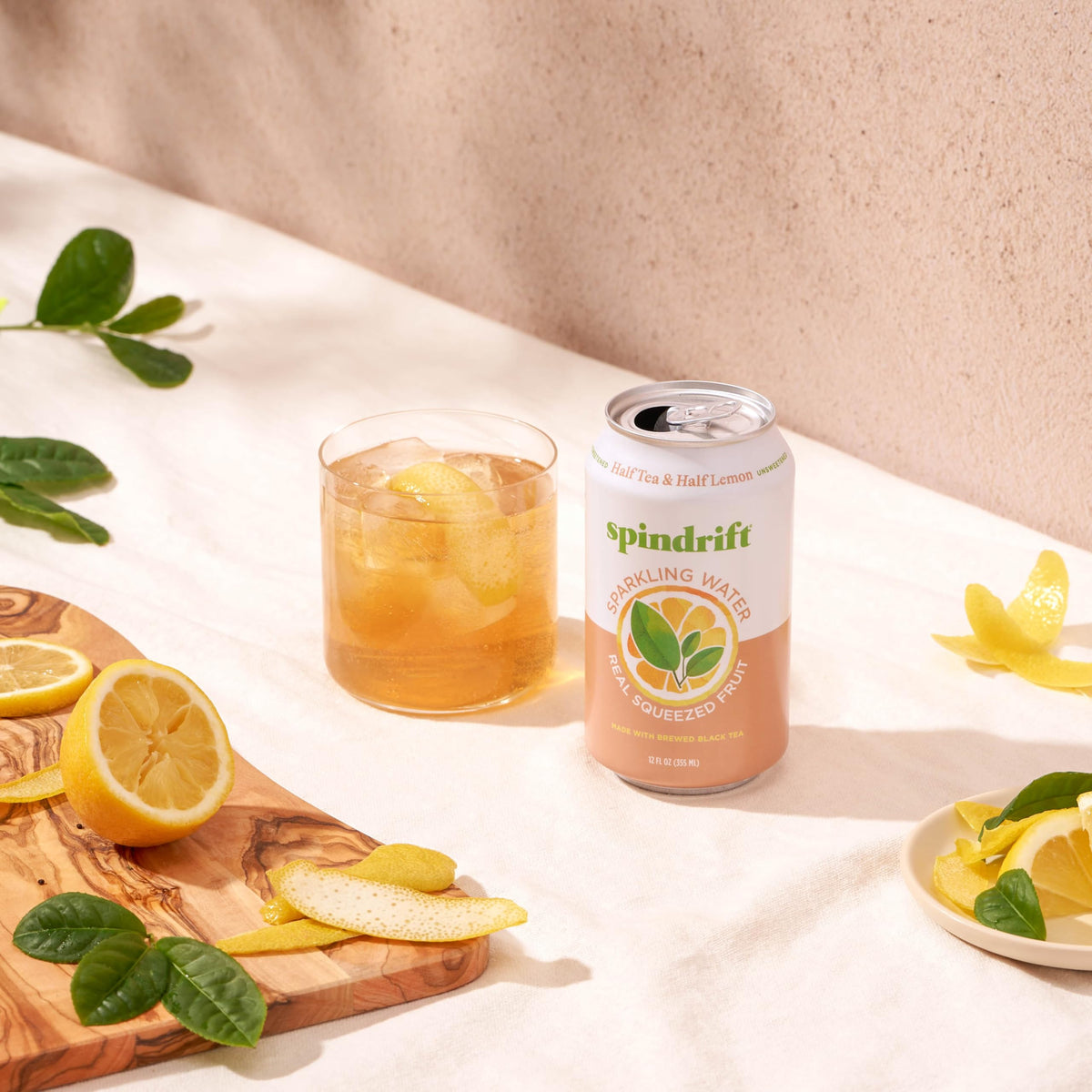 Spindrift Half Tea & Half Lemon Sparkling Water – Real Lemon, Real Tea, 5 Calories