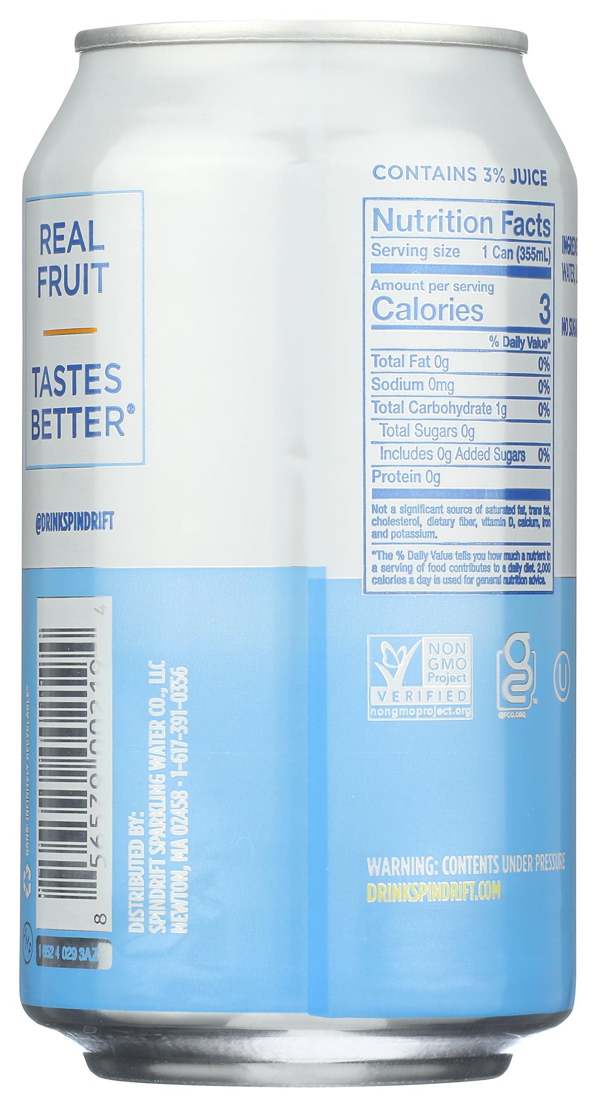Spindrift Sparkling Water Lemon — 12 fl oz | Gluten Free