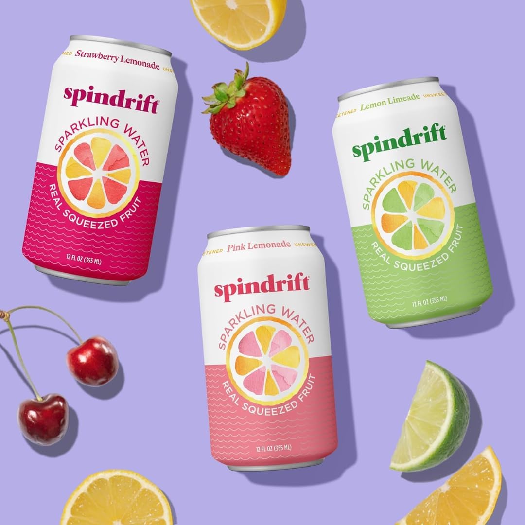 Spindrift Sparkling Water – Ultimate Variety Pack, Real Squeezed Fruit, 12 oz Cans, Pack of 12