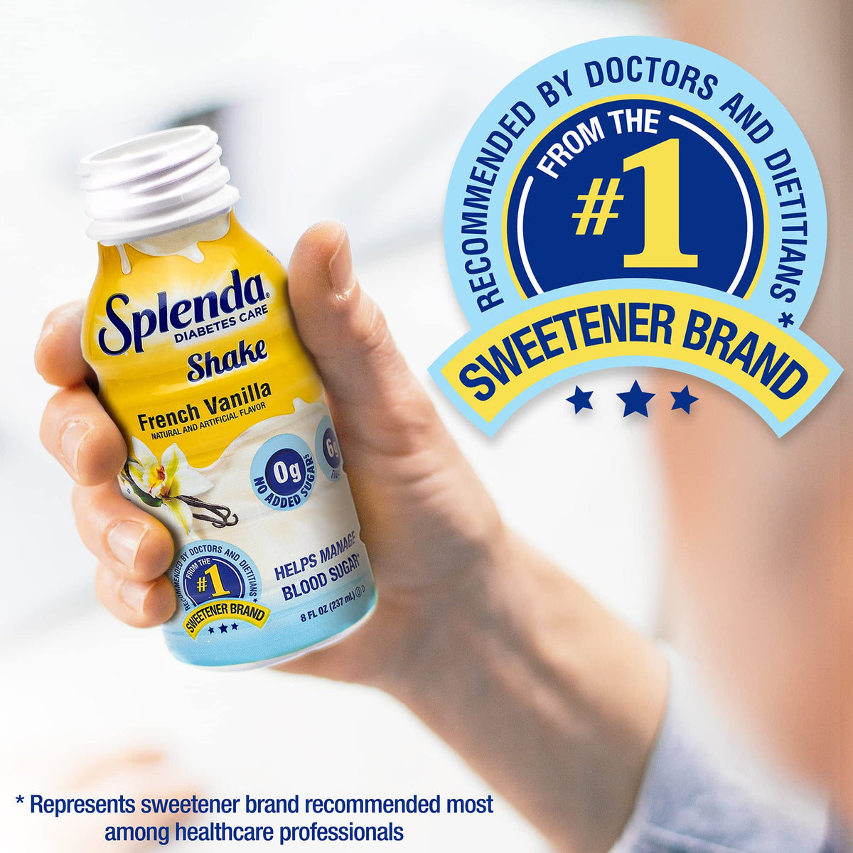 SPLENDA Diabetes Care Shakes – Creamy French Vanilla Meal Replacement, 8 oz, Pack of 24