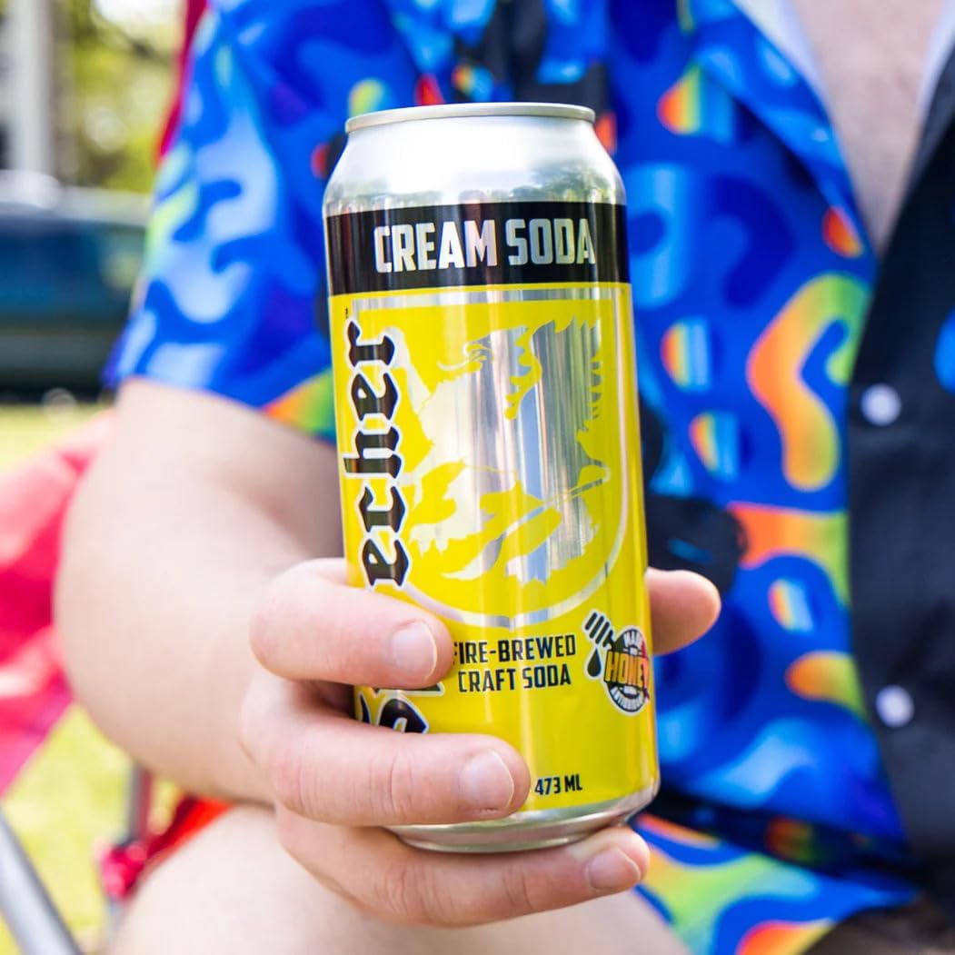 Sprecher Cream Soda – Fire-Brewed with Real Honey, Vanilla Cream, 16 oz Cans