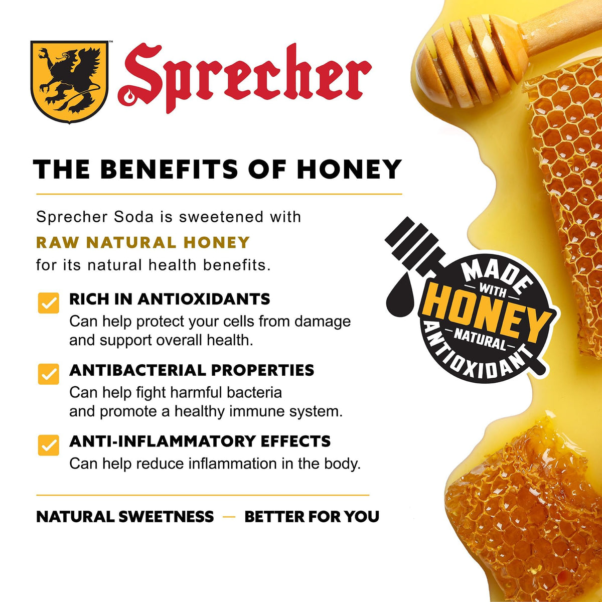 Sprecher Root Beer 16 oz Cans (12 Pack) – Fire-Brewed with Real Honey, Caffeine-Free