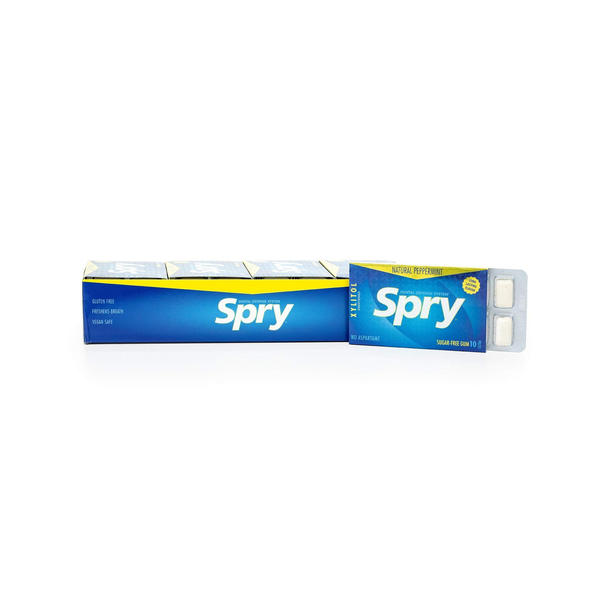 Spry Fresh Natural Xylitol Gum – Peppermint, Aspartame-Free, Sugar-Free, Pack of 20