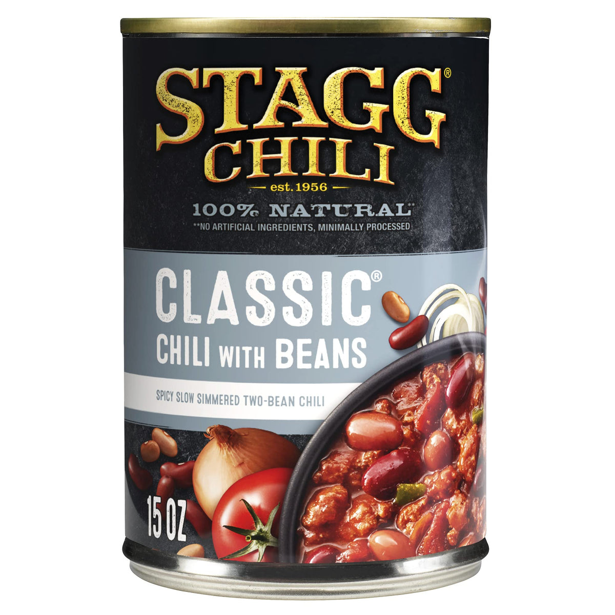 STAGG Classic Chili with Beans — 15 oz Canned Chili, Pack of 12