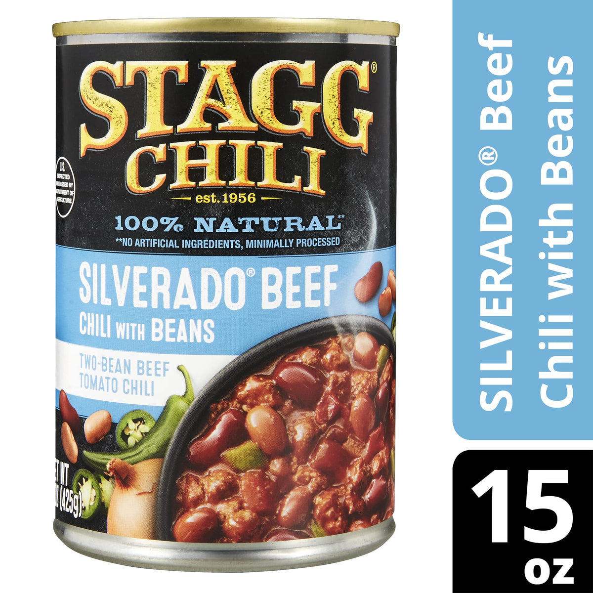 Stagg Silverado Beef Chili with Beans, 15 oz – Pack of 12 | Hearty, Ready-to-Heat Chili