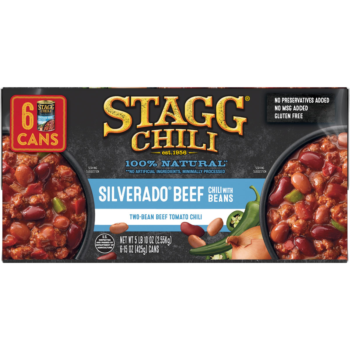 Stagg Silverado Beef Chili with Beans, 15 oz – Pack of 12 | Hearty, Ready-to-Heat Chili