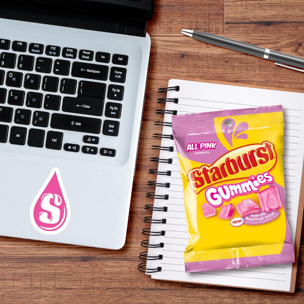 STARBURST All Pink Gummies – 5 oz Bags (12-Pack Bulk) | Strawberry Flavor, Individually Wrapped