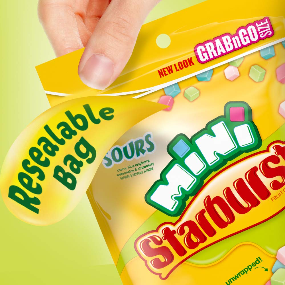 STARBURST Minis Sours 8oz Pack (8 Bags) – Sour Fruit Chews Bulk Candy