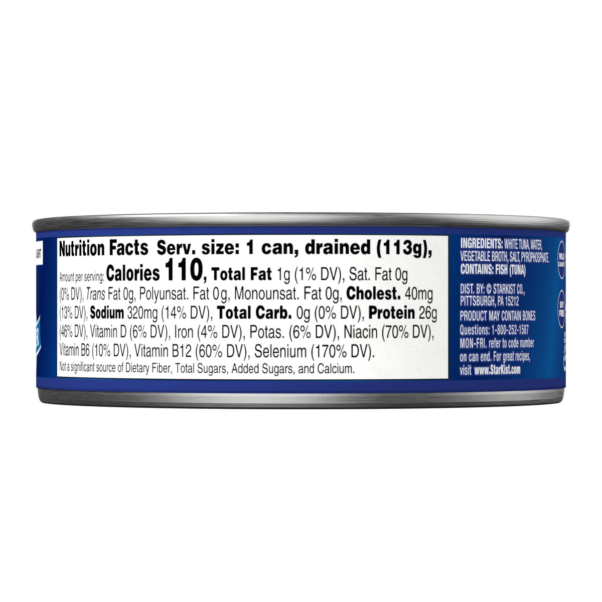 StarKist Solid White Albacore Tuna in Water, 5 oz – 24 Pack | 26g Protein, 110 Calories | Gluten Free