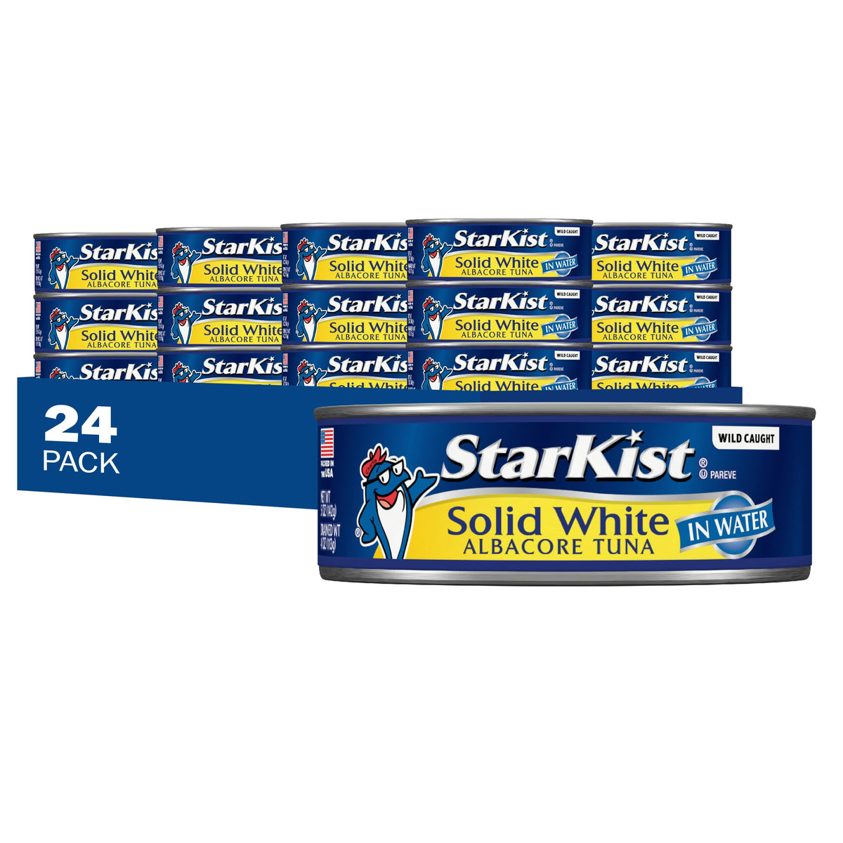 StarKist Solid White Albacore Tuna in Water, 5 oz – 24 Pack | 26g Protein, 110 Calories | Gluten Free