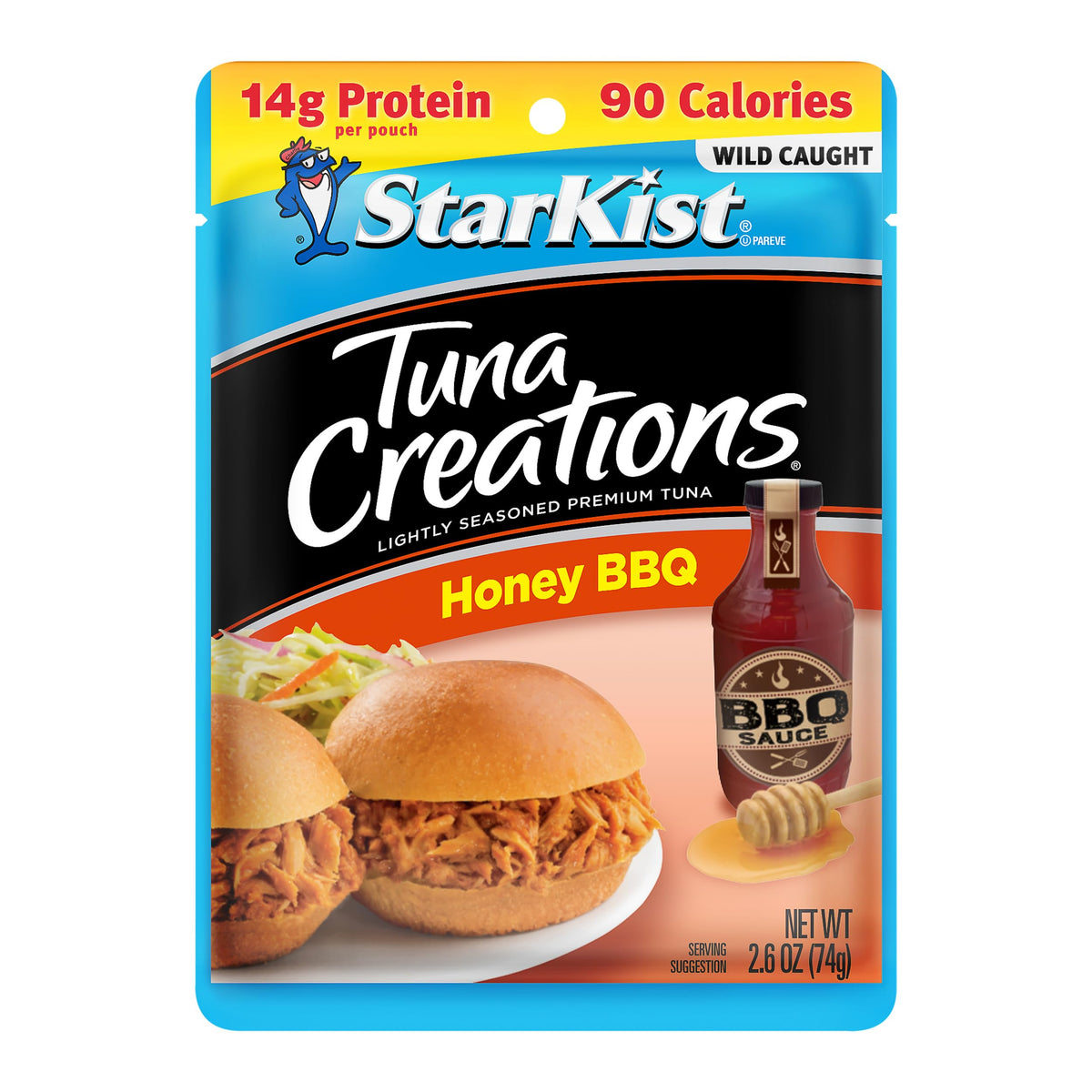 StarKist Tuna Creations Honey BBQ Pouch – 2.6 oz x 24 Pack, Wild Caught, High Protein