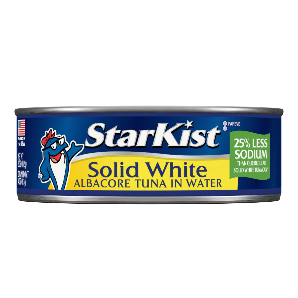 StarKist Solid White Albacore Tuna in Water 25% Less Sodium, 5 oz Can — 24 Pack | Wild Caught, Gluten Free, 26g Protein, 110 Calories