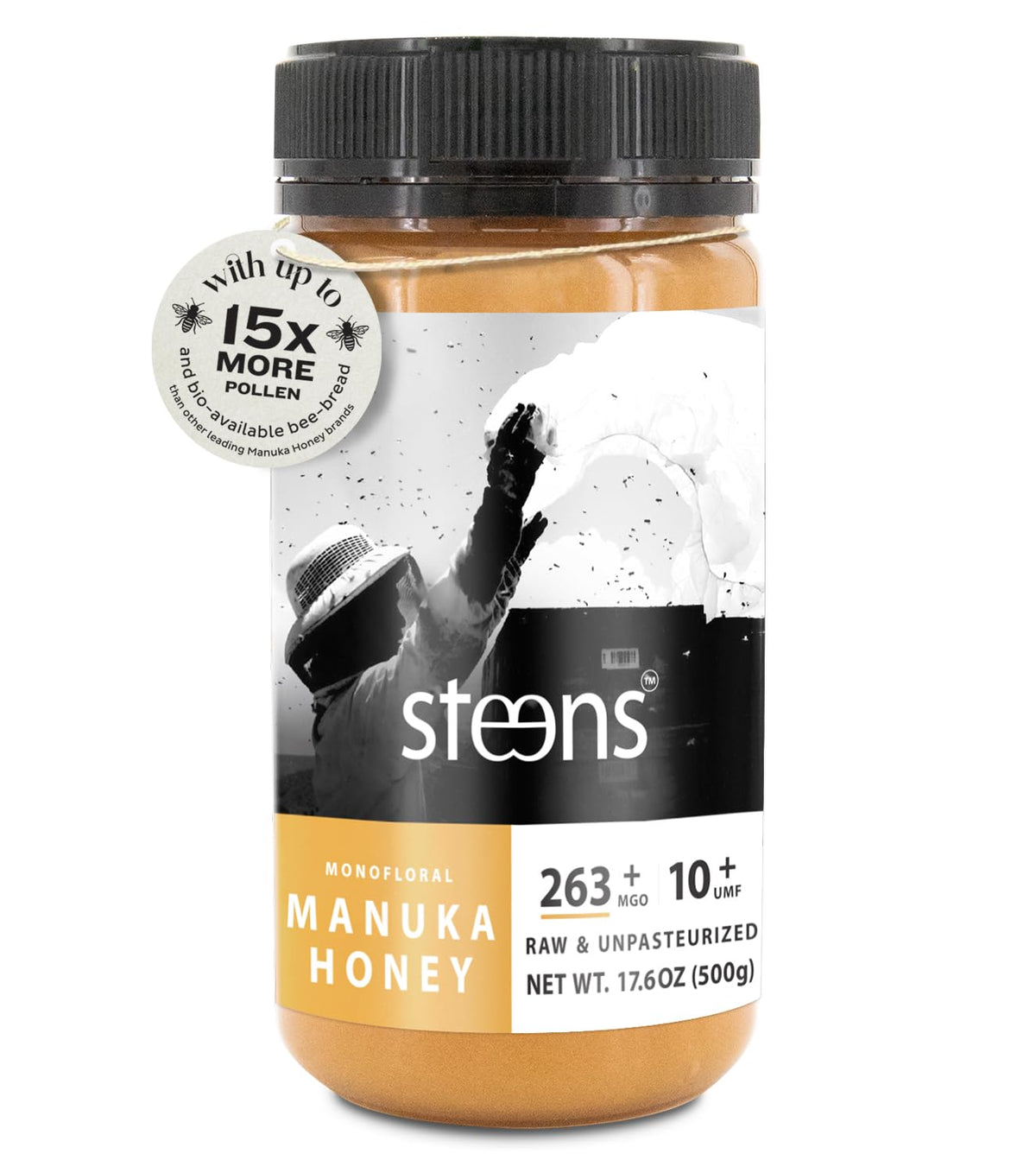 Steens Manuka Honey MGO 263+ | UMF 10+ Pure Raw NZ 17.6 oz Jar