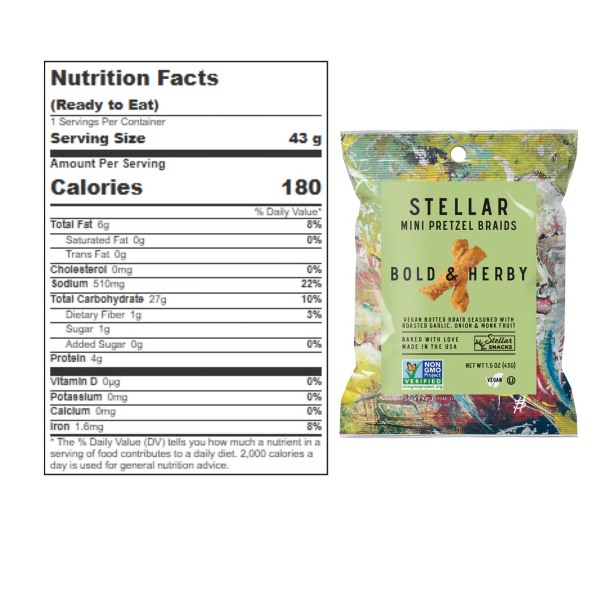 STELLAR SNACKS Mini Pretzel Braids – 4 Flavor Variety Pack, 24 Packs, Vegan, Kosher, Non-GMO