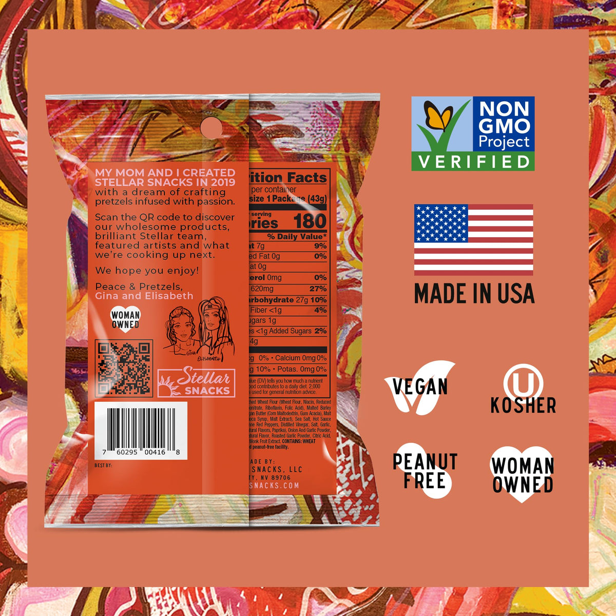 Stellar Snacks Mini Pretzel Braids Maui Monk – Vegan, Kosher, Non-GMO (24 x 1.5 oz)