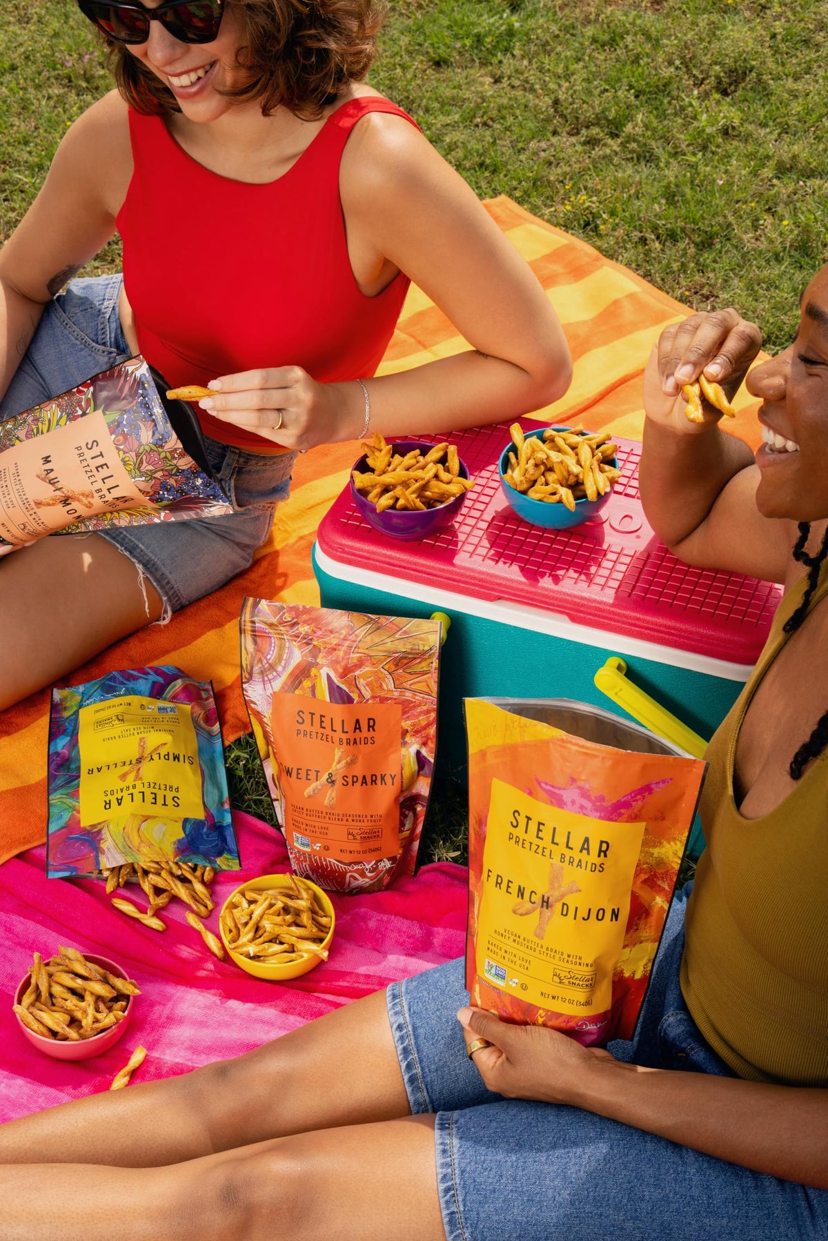 Stellar Snacks Pretzel Braids Variety Pack – 4 Flavors 12 oz Each | Vegan, Kosher, Non-GMO, Peanut Free