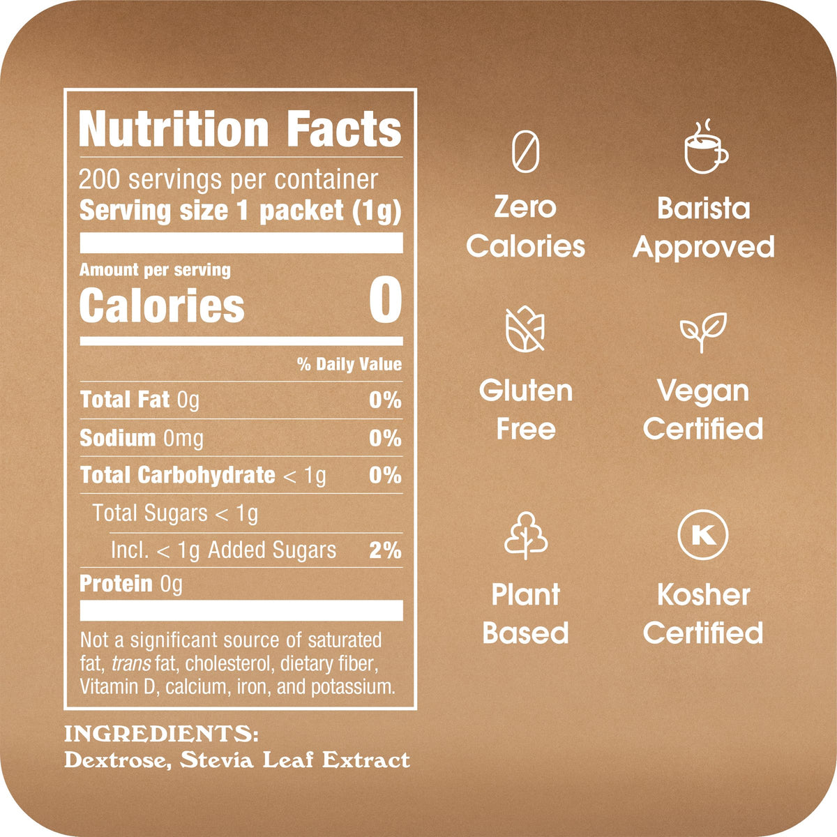 Stevia In The Raw Zero Calorie Sweetener Packets — Plant-Based, No Erythritol (Pack of 2, 200 Packets Each)