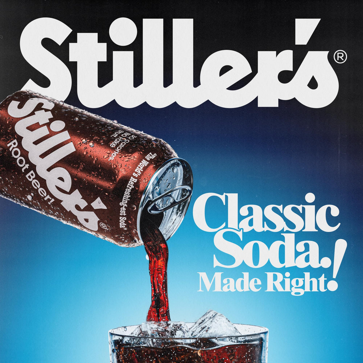 STILLER'S Natural Soda Root Beer – 12 Cans, 30 Calories, Caffeine Free, Low Sugar