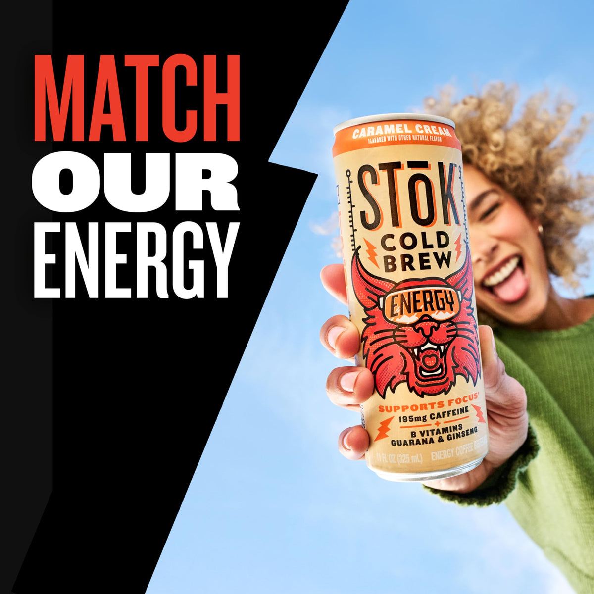 STOK Cold Brew Energy Mocha Cream – 195 mg Caffeine, 11oz Can, 12-Pack