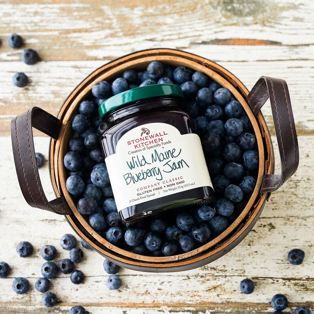 Stonewall Kitchen Wild Maine Blueberry Jam 4-Pack | Premium Berry Jam Gift Set