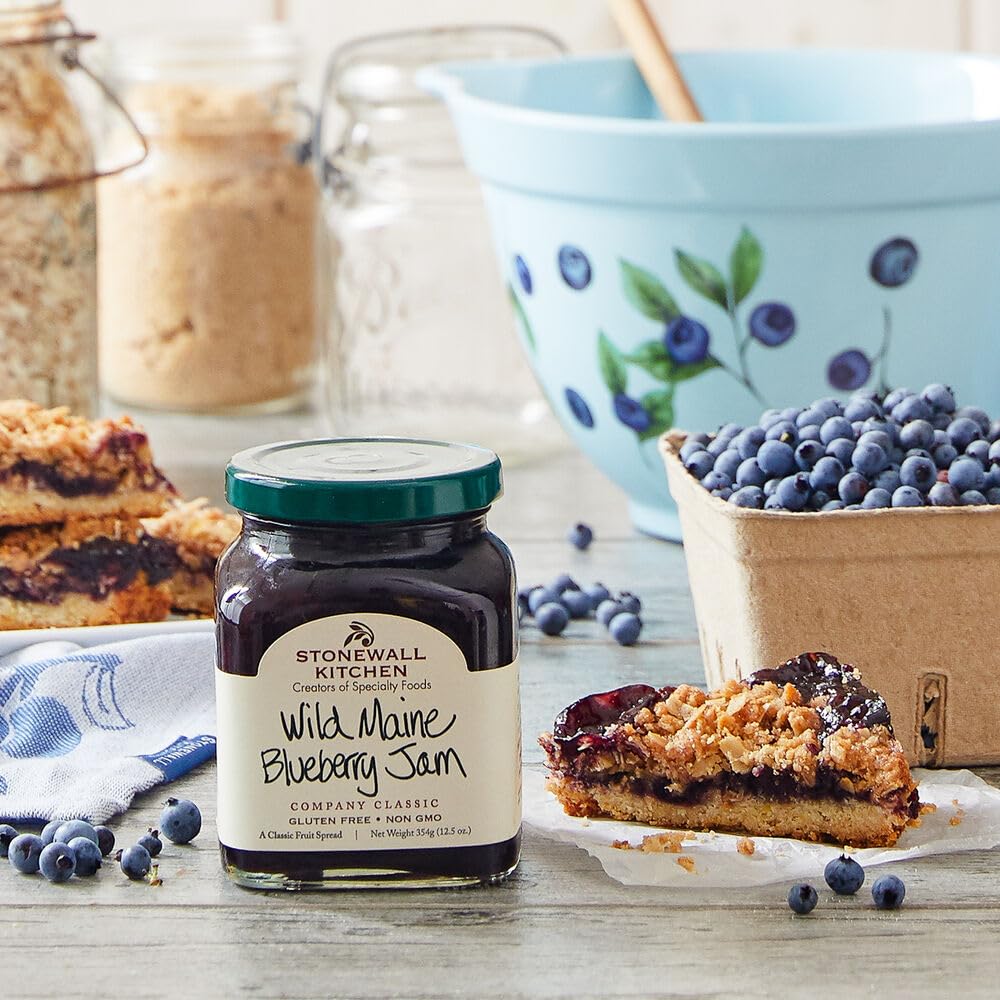 Stonewall Kitchen Wild Maine Blueberry Jam 4-Pack | Premium Berry Jam Gift Set