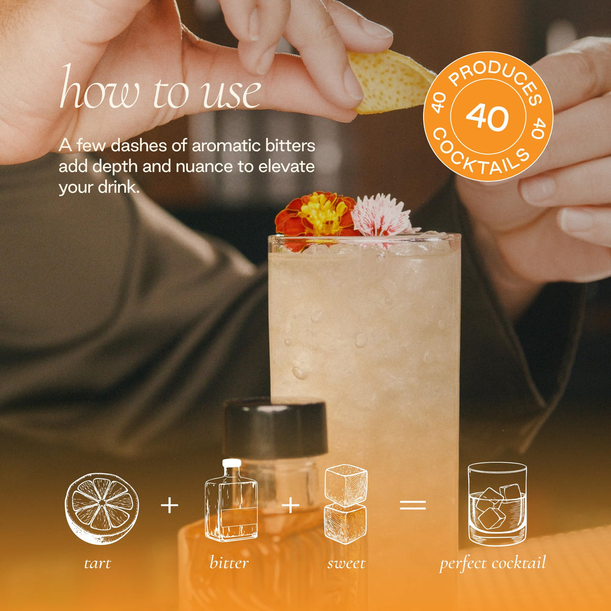 Strongwater Orange Bitters (40 Servings) – Spiced Orange Bitters with Citrus Zest, Cardamom & Walnut | 3oz