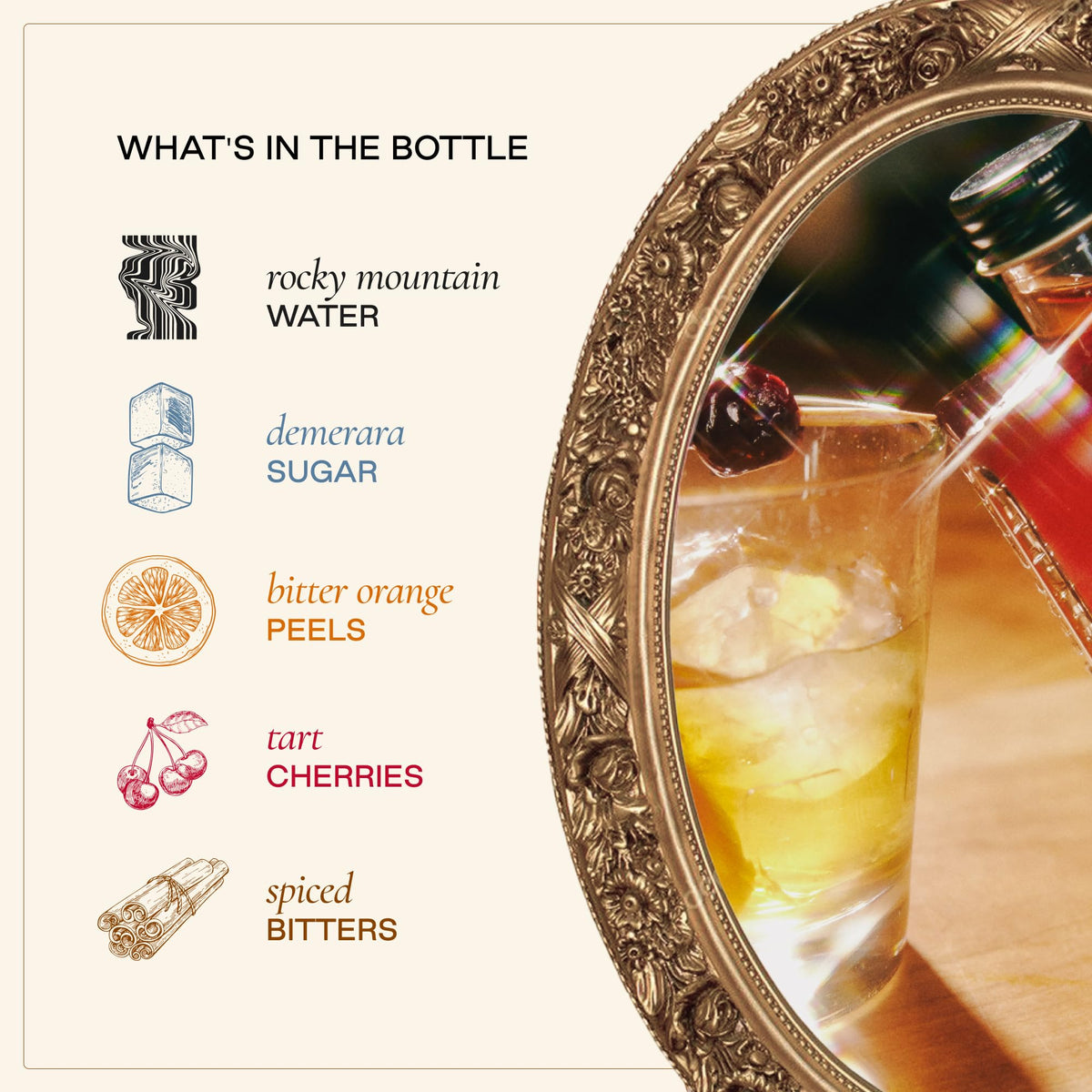 Strongwater Old Fashioned Mix – Makes 32 Cocktails | Handcrafted Syrup with Organic Cherry & Orange Zest