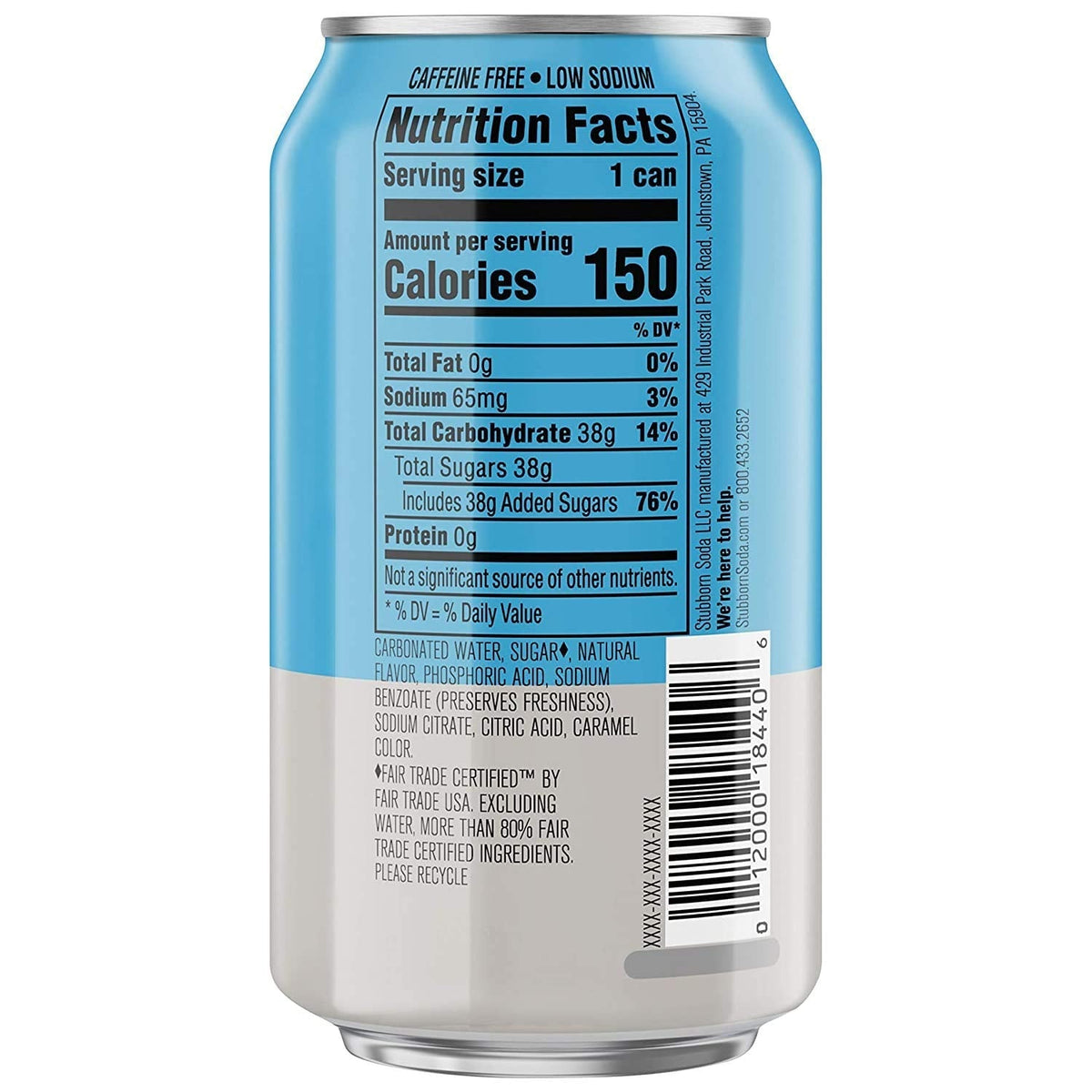 Stubborn Soda Agave Vanilla Cream Soda – 12 Pack Cans | No Artificial Sweeteners