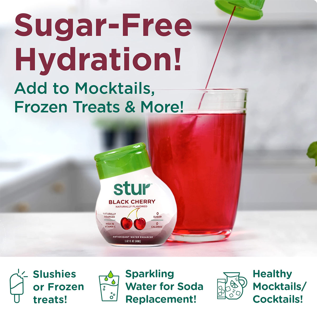 Stur LWE Black Cherry 5-Pack – Flavor Drops for Refreshing Water