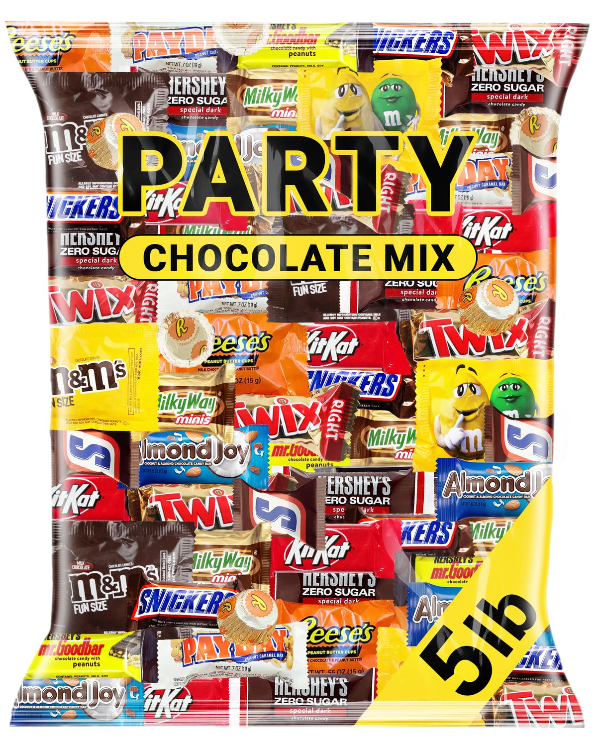 SUGADELIC Chocolate Variety Pack – 5 lb Bulk Mini Bars, Individually Wrapped