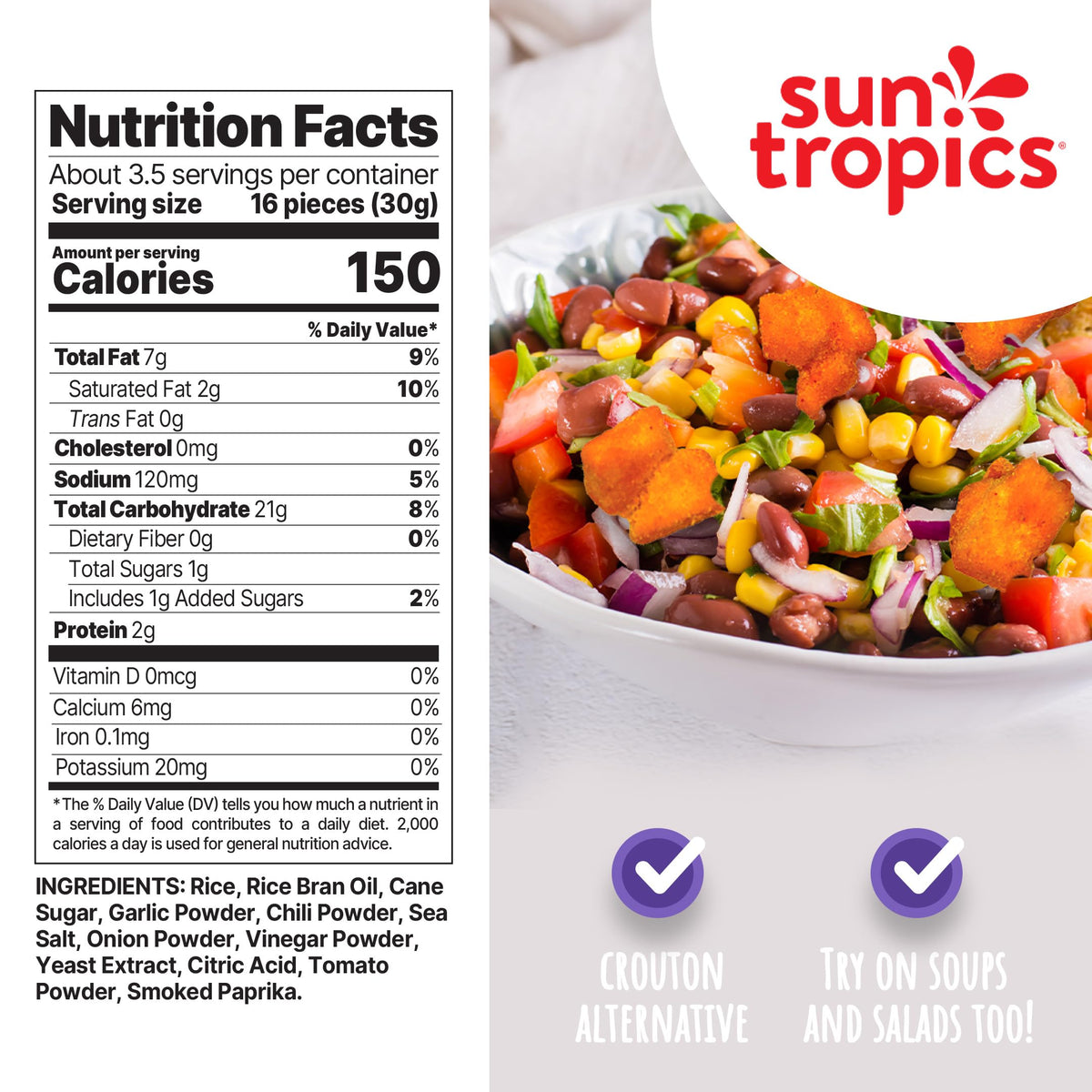 Sun Tropics Mochi Snack Bites – Thai Bird Sriracha (3.5 oz, 6 Pack) Gluten Free