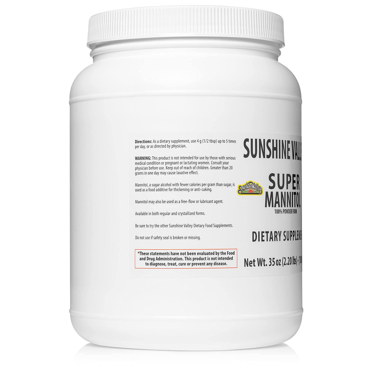 Sunshine Valley Mannitol Powder – Sugar-Free Sweetener for Coffee & Recipes | 35 oz