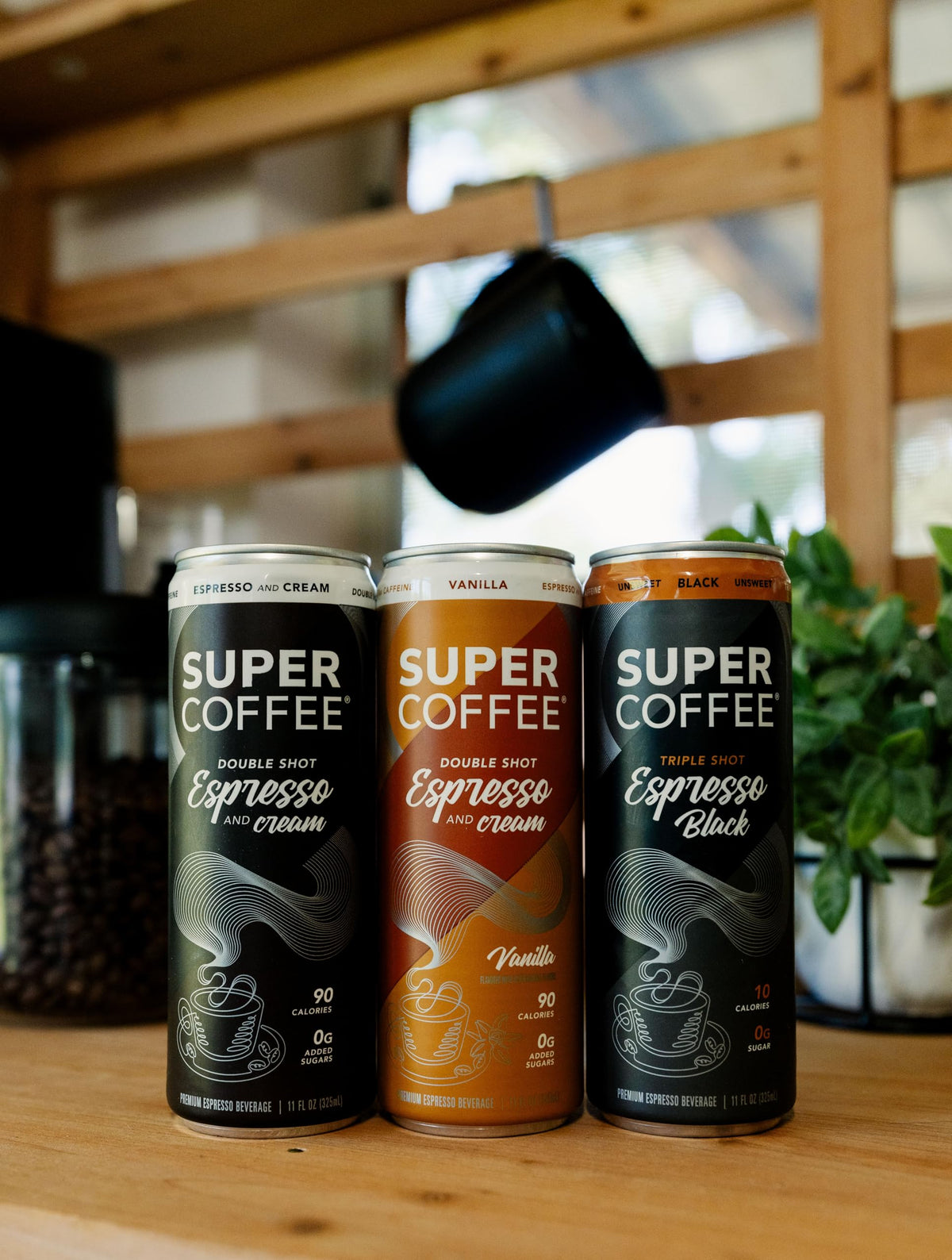 SUPER COFFEE Espresso Triple Shot Black Can - 0g Added Sugar, 10 Calories, 11oz, 12-Pack | Cold Brew Coffee Drinks