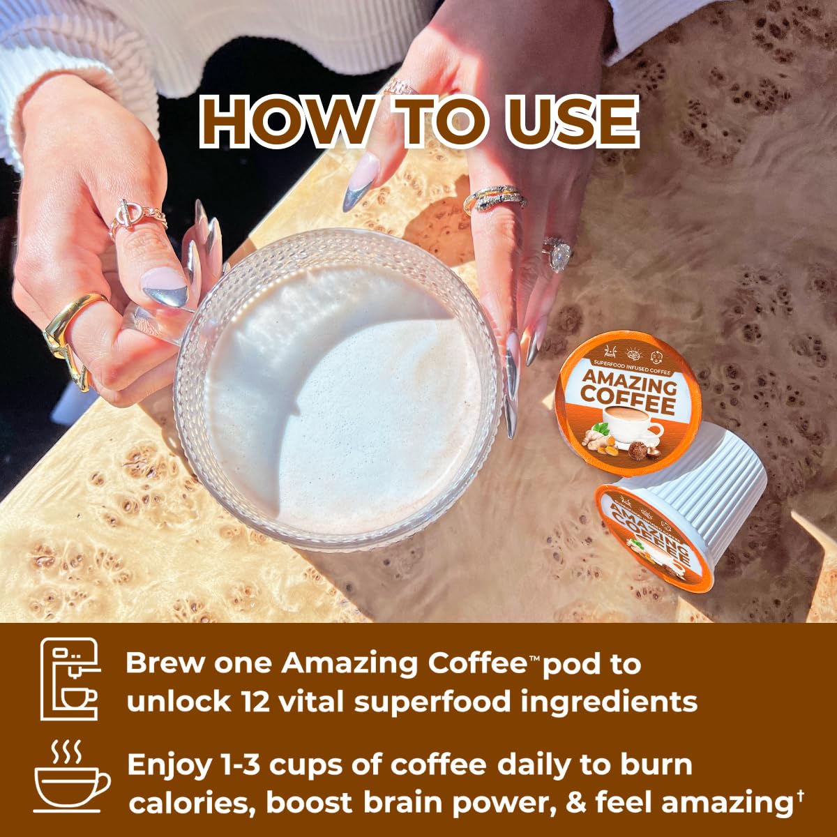 Superfoods Company Amazing Coffee – 12 Natural Superfoods French Roast – Sugar Free, Gluten Free, Vegan & Keto (24 Pods)