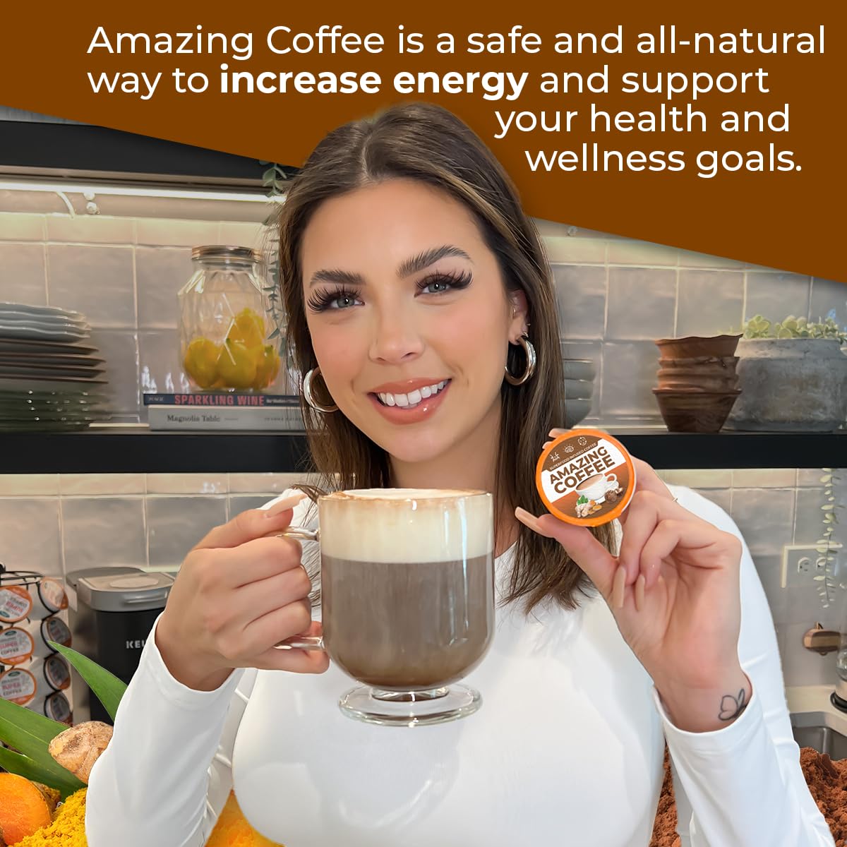 Superfoods Company Amazing Coffee – 12 Natural Superfoods French Roast – Sugar Free, Gluten Free, Vegan & Keto (24 Pods)