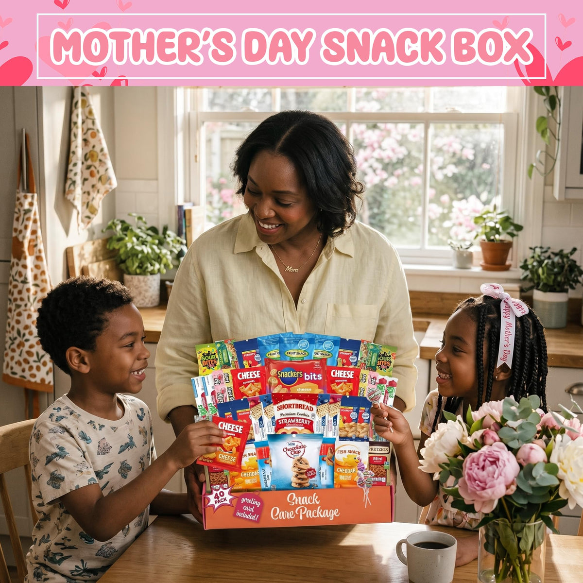 Sweet Choice Snacks Variety Pack (40 Count) – Mother’s Day Gift Box with Chips, Cookies & Bars